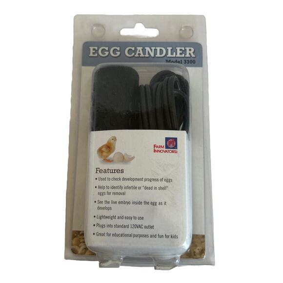 FARM INNOVATORS 3300 CHICKEN POULTRY EGG CANDLER INCUBATOR LIGHT LAMP - Picture 1 of 2